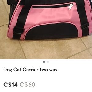 Two-Way Pink and Black Pet Carrier